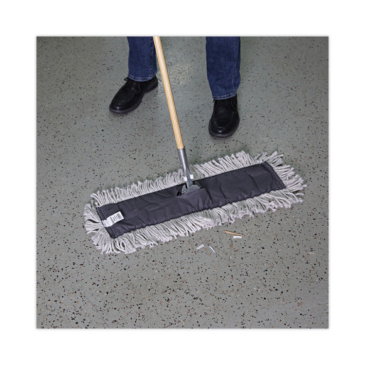 Disposable Cut End Dust Mop Head, Cotton/Synthetic, 24 x 5, White