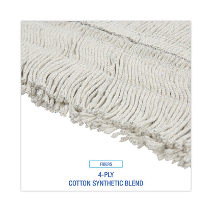 Disposable Dust Mop Head, Cotton/Synthetic Fibers, 48 x 5, White