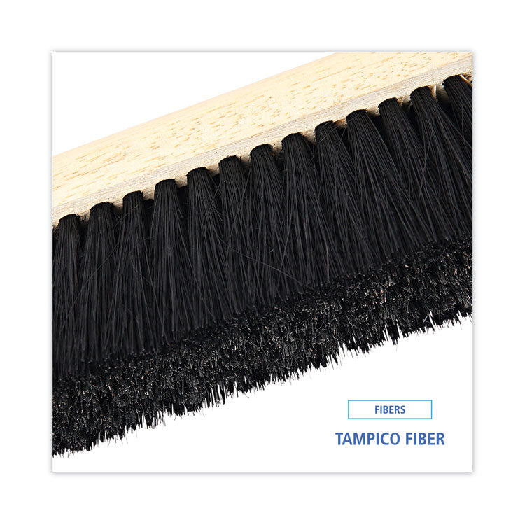 Floor Brush Head, 2.5" Black Tampico Fiber Bristles, 24" Brush