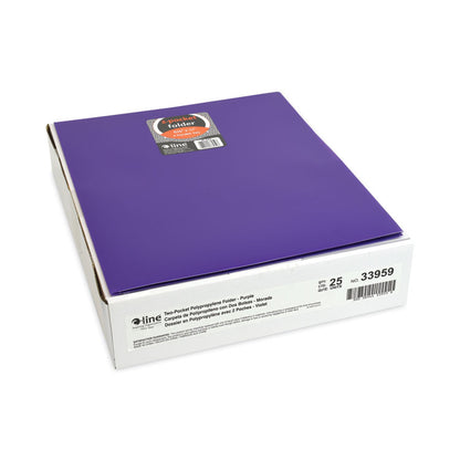 Two-Pocket Heavyweight Poly Portfolio Folder, Accommodates 11 x 8.5 Sheets, Purple, 25/Box