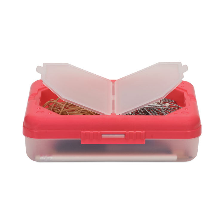 Storage Box, 3 Compartments, 8.25" x 5.43" x 2.43", Assorted Colors, 12/Carton