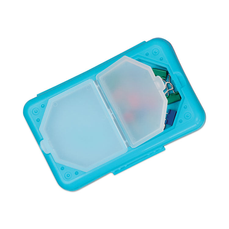 Storage Box, 3 Compartments, 8.25" x 5.43" x 2.43", Assorted Colors, 12/Carton