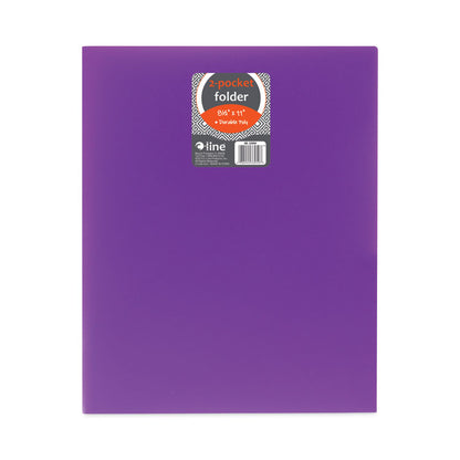 Two-Pocket Heavyweight Poly Portfolio Folder, Accommodates 11 x 8.5 Sheets, Purple, 25/Box