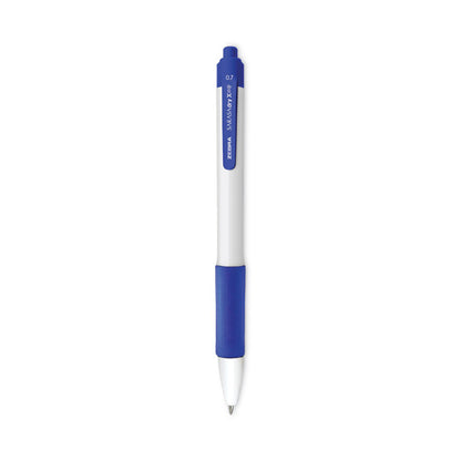 Sarasa Dry X20+ Gel Pen with Antimicrobial Product Protection, Retractable, Fine 0.7 mm, Blue Ink, White/Blue Barrel, Dozen