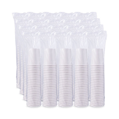 Flexstyle Double Poly Paper Containers, 32 oz, White, Paper, 25/Pack, 20 Packs/Carton