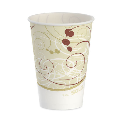 Symphony Design Wax-Coated Paper Cold Cups, ProPlanet Seal, 7 oz, Beige/White/Red, 100/Sleeve, 20 Sleeves/Carton