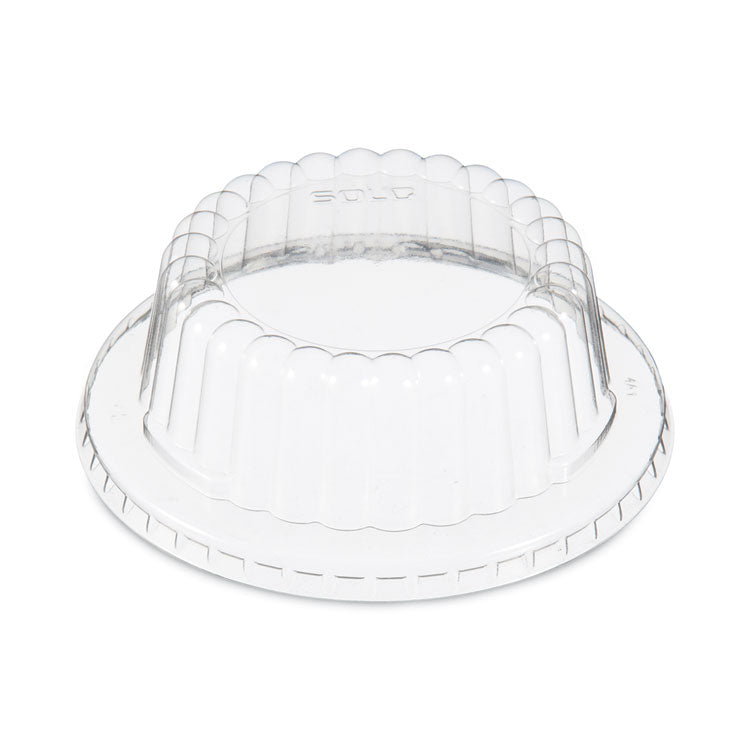 Flat-Top Dome PET Plastic Lids, For 12 oz Containers, 4.34" Diameter x 1.5" h, Clear, 1,000/Carton