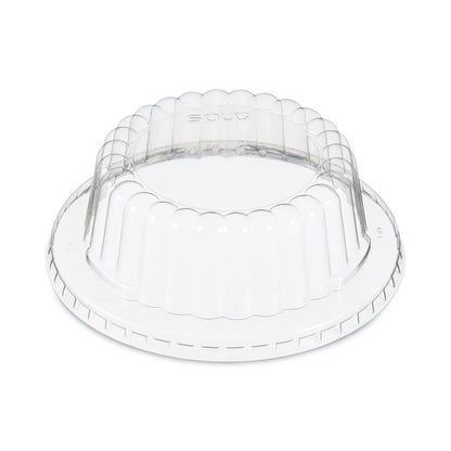 Flat-Top Dome PET Plastic Lids, For 12 oz Containers, 4.34" Diameter x 1.5" h, Clear, 1,000/Carton