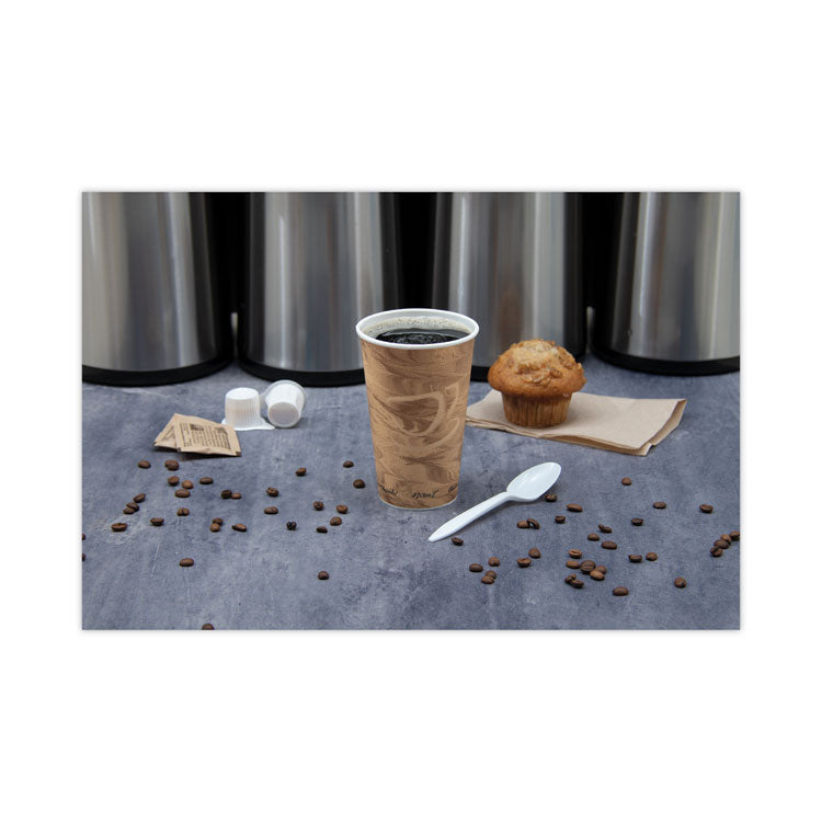 Mistique Hot Paper Cups, 16 oz, Mistique Design, 50/Sleeve, 20 Sleeves/Carton