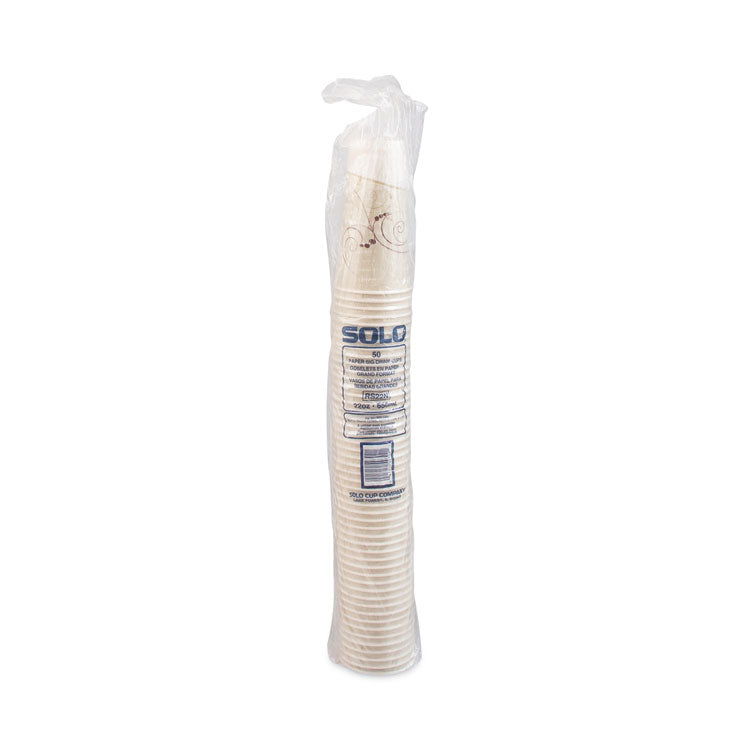Symphony Treated-Paper Cold Cups, 22 oz, White/Beige/Red, 50/Bag, 20 Bags/Carton