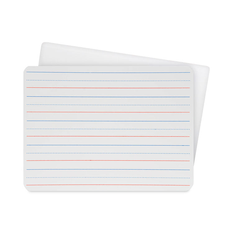 Two-Sided Red/Blue Ruled Dry Erase Board, 12" x 9", White Surface, 24/Pack