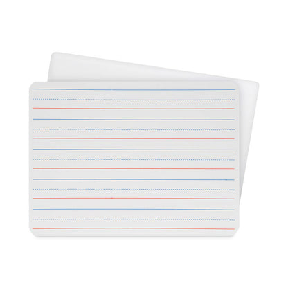 Two-Sided Red/Blue Ruled Dry Erase Board, 12" x 9", White Surface, 24/Pack