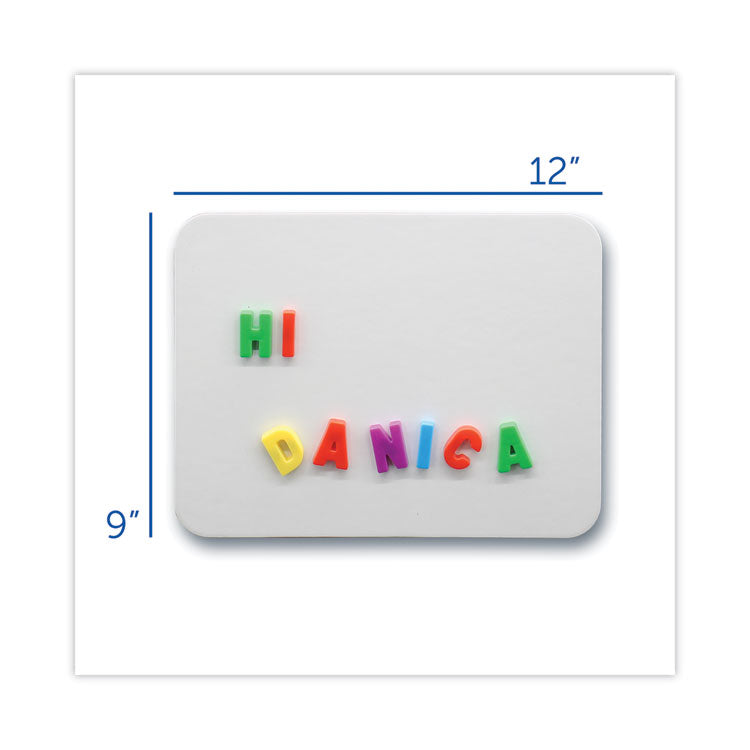 Magnetic Dry Erase Board Set with Assorted Color Markers, 12" x 9", White Surface, 12/Pack