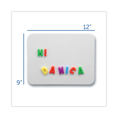 Magnetic Dry Erase Board Set with Assorted Color Markers, 12" x 9", White Surface, 12/Pack