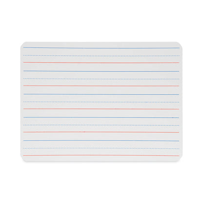 Magnetic Two-Sided Red/Blue Ruled Dry Erase Board, 12" x 9", White Surface, 12/Pack