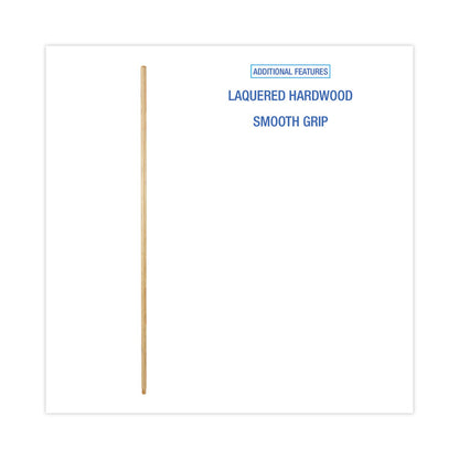 Threaded End Broom Handle, 0.94" dia x 54", Natural