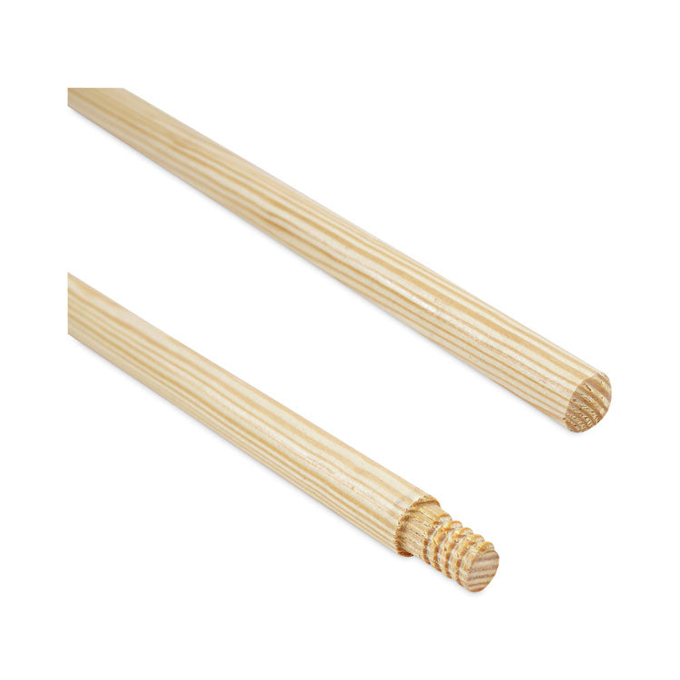 Threaded End Broom Handle, 0.94" dia x 60", Natural