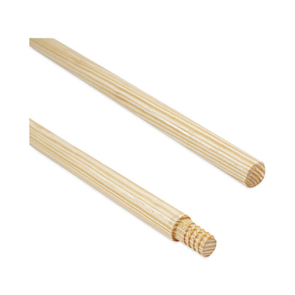 Threaded End Broom Handle, 0.94" dia x 60", Natural