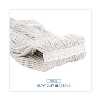 Premium Cut-End Wet Mop Heads, Rayon, 16 oz, White, 12/Carton