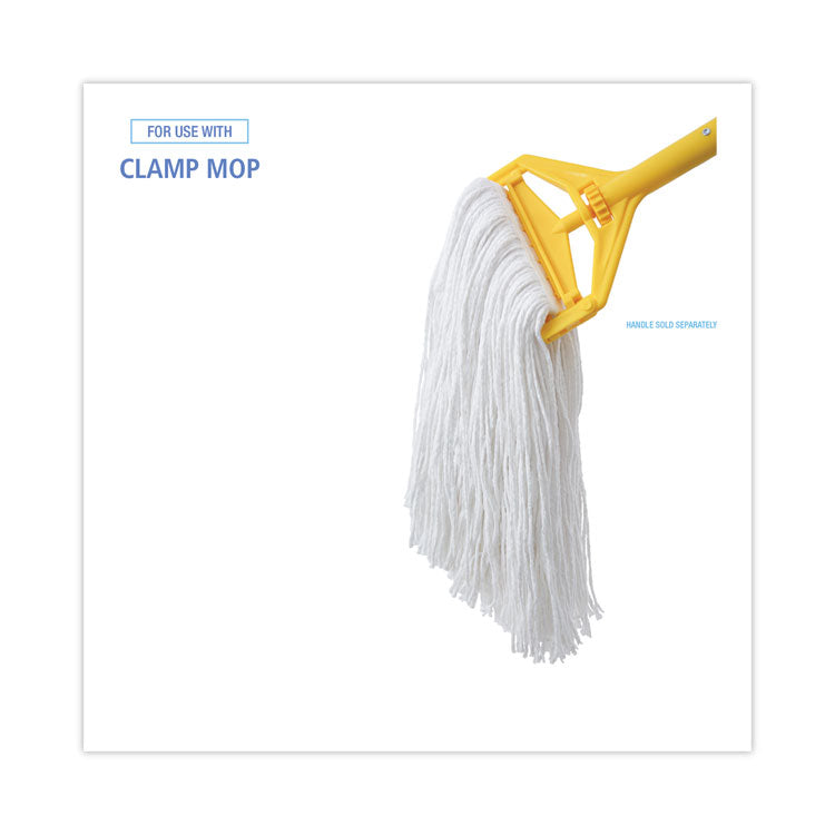 Premium Cut-End Wet Mop Heads, Rayon, 20 oz, White, 12/Carton