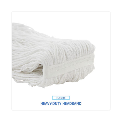 Premium Cut-End Wet Mop Heads, Rayon, 20 oz, White, 12/Carton