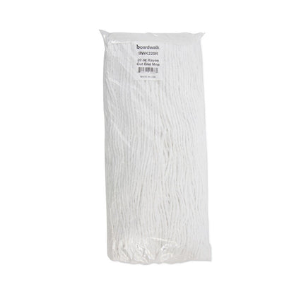 Premium Cut-End Wet Mop Heads, Rayon, 20 oz, White, 12/Carton