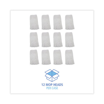 Premium Cut-End Wet Mop Heads, Rayon, 20 oz, White, 12/Carton