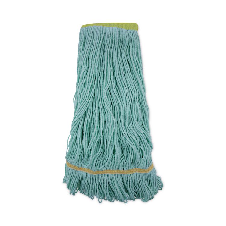 EcoMop Looped-End Mop Head, Recycled Fibers, Extra Large Size, Green, 12/Carton