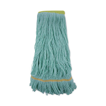 EcoMop Looped-End Mop Head, Recycled Fibers, Extra Large Size, Green, 12/Carton