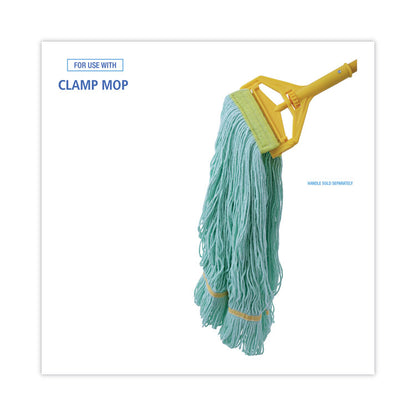 EcoMop Looped-End Mop Head, Recycled Fibers, Extra Large Size, Green, 12/Carton