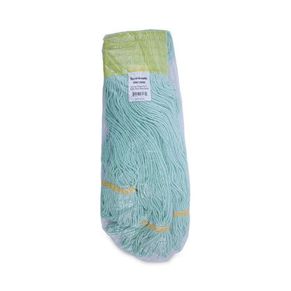 EcoMop Looped-End Mop Head, Recycled Fibers, Extra Large Size, Green, 12/Carton