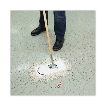 Industrial Dust Mop Head, Cotton, 12 x 5, White