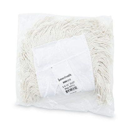 Industrial Dust Mop Head, Cotton, 12 x 5, White