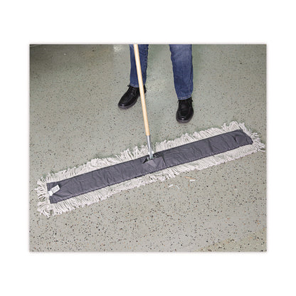 Clip-On Dust Mop Frame, 48 x 5, Zinc Plated, Black