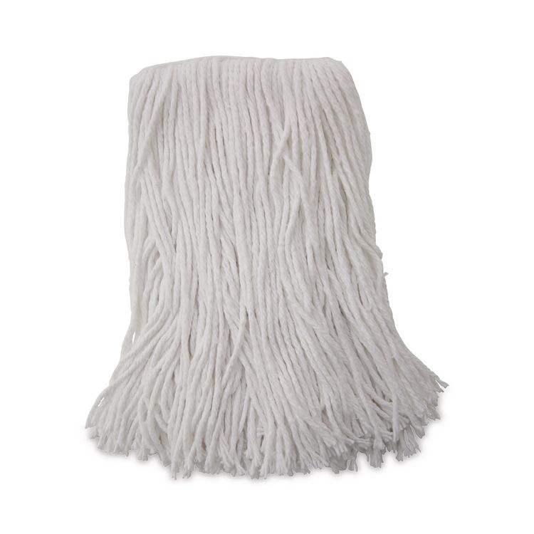 Mop Head, Value Standard Head, Rayon Fiber, Cut-End, #16, White, 12/Carton