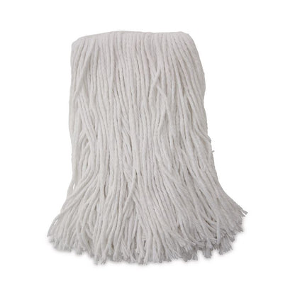 Mop Head, Value Standard Head, Rayon Fiber, Cut-End, #16, White, 12/Carton