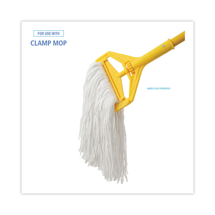 Mop Head, Value Standard Head, Rayon Fiber, Cut-End, #16, White, 12/Carton