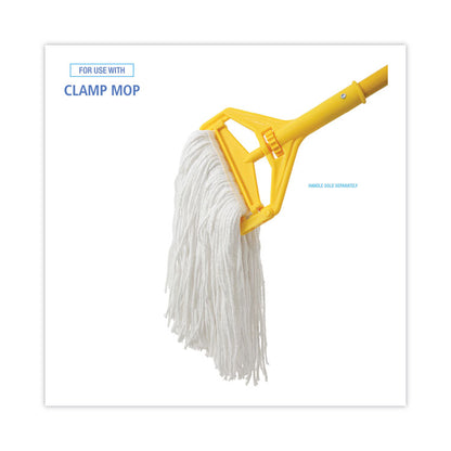 Mop Head, Value Standard Head, Rayon Fiber, Cut-End, #16, White, 12/Carton