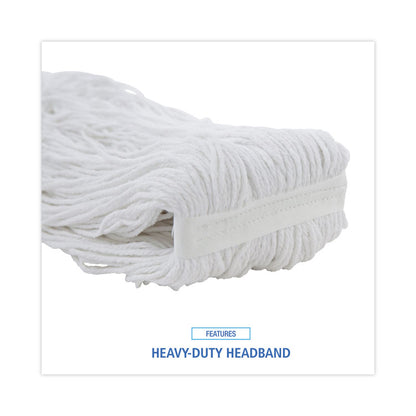 Cut-End Wet Mop Head, Rayon, #32, White, 12/Carton