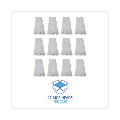 Cut-End Wet Mop Head, Rayon, #32, White, 12/Carton