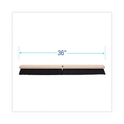 Floor Brush Head, 3" Black Polypropylene Bristles, 36" Brush
