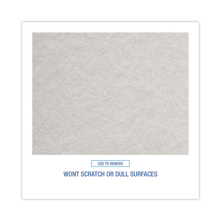 Light-Duty Scouring Pad, 6 x 9, White, 20/Carton