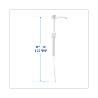 Siphon Pump for 1 gal Bottles, 1 oz Output, 12" Tube, Plastic, White