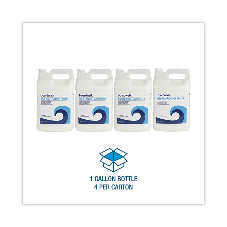 High Traffic Floor Polish, Apply 3 to 5 Coats per Application, 1 gal Bottle, 4/Carton