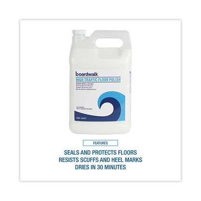 High Traffic Floor Polish, Apply 3 to 5 Coats per Application, 1 gal Bottle, 4/Carton