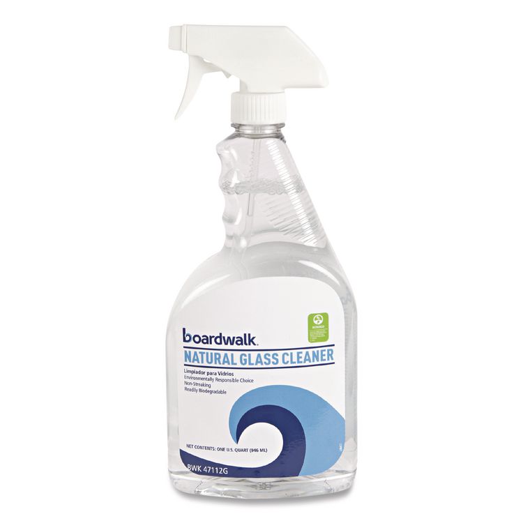 Natural Glass Cleaner, Unscented, 32 oz Trigger Spray Bottle, 12/Carton