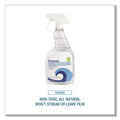 Natural Glass Cleaner, Unscented, 32 oz Trigger Spray Bottle, 12/Carton