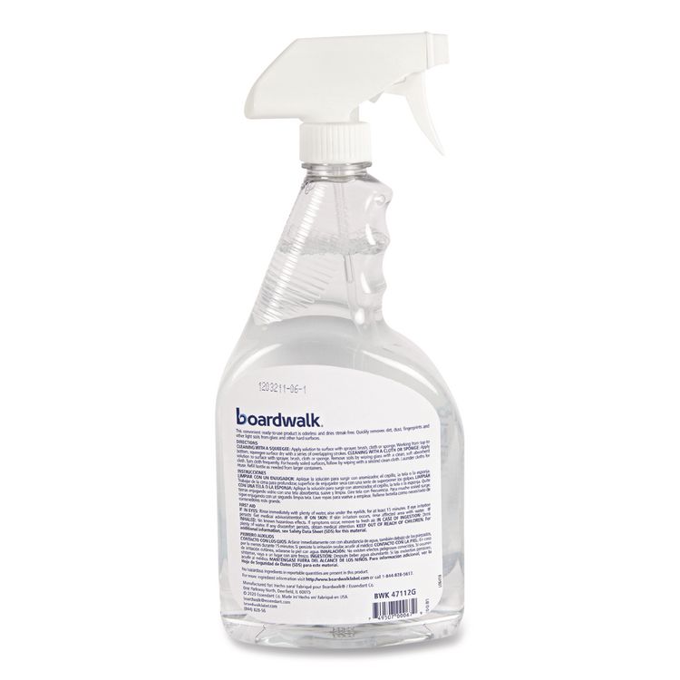 Natural Glass Cleaner, Unscented, 32 oz Trigger Spray Bottle, 12/Carton