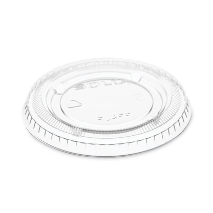 Portion/Souffle Cup Lids, Fits 3.25 oz/4 oz/5.5 oz Portion Containers, Plastic, Clear, 125/Sleeve, 20 Sleeves/Carton
