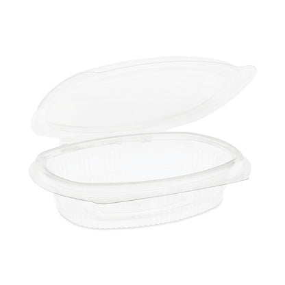 EarthChoice Recycled PET Hinged Container, 8 oz, 4.92 x 5.87 x 1.32, Clear, Plastic, 200/Carton
